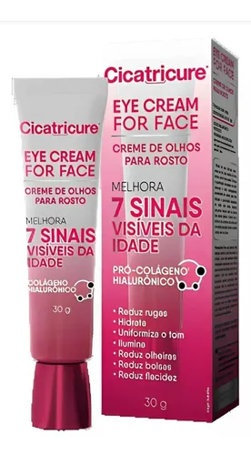 Creme Facial Cicatricure Eye Cream for Face 30g - Para Olheiras e Rugas