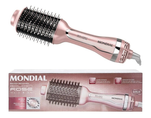 Escova Alisadora Mondial Golden Rose Line 110V: O Segredo para Cabelos Lisos e Brillhantes.