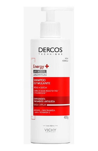 Shampoo Estimulante Antiqueda Vichy Dercos Energy+ 400g | Contra Queda e Volume 24h