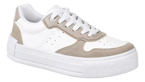 Tênis Feminino Casual Retrô – Confortável, Leve e Estiloso em Tons Neutros