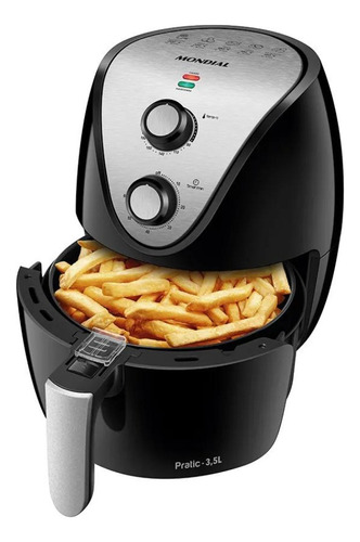 Air Fryer Mondial AF-30i 3,5L | Preto/Inox, Saudável e Prática - 110V