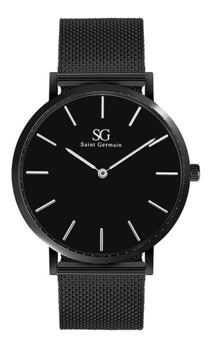 Relógio Masculino Saint Germain Murray Full Black 40mm – Estilo Minimalista com Pulseira de Couro Preto