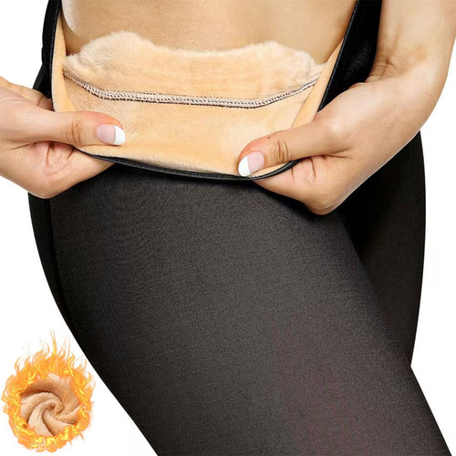 Meia Calça de Lã Térmica Translúcida – Forrada com Pelúcia, Inverno Quente e Estilo Elegante