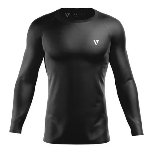 Camisa Térmica Dry-Fit Masculina Voker Manga Longa com Proteção UV 50+ – Slim Fit para Esportes e Treinos