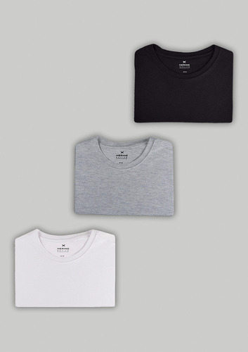 Kit 3 Camisetas Masculinas Básicas Hering Slim Algodão